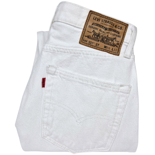 Levis 501 Jeans Justin Timberlake Fresh Leaves White Denim W28