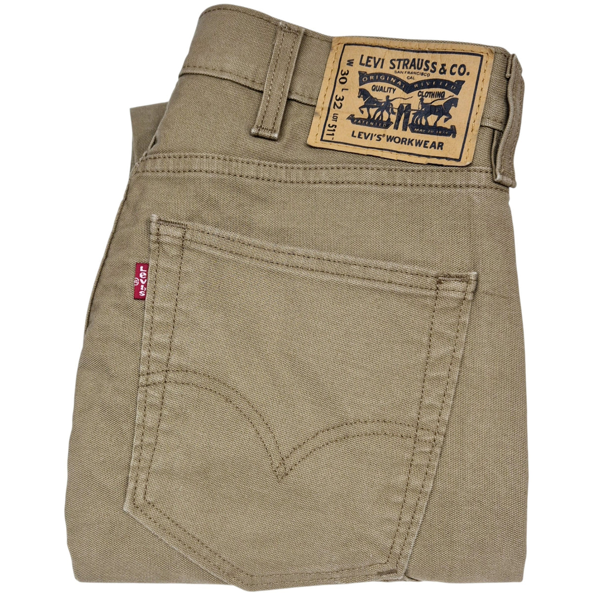 Levis 511 Workwear Jeans Brown Rigid Straight Leg Denim W30