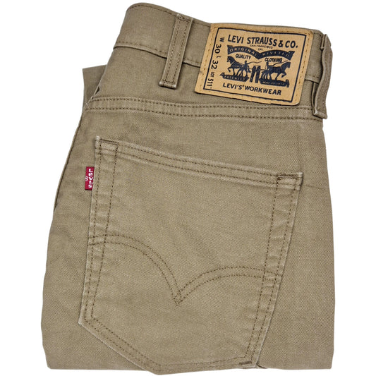 Levis 511 Workwear Jeans Brown Rigid Straight Leg Denim W30