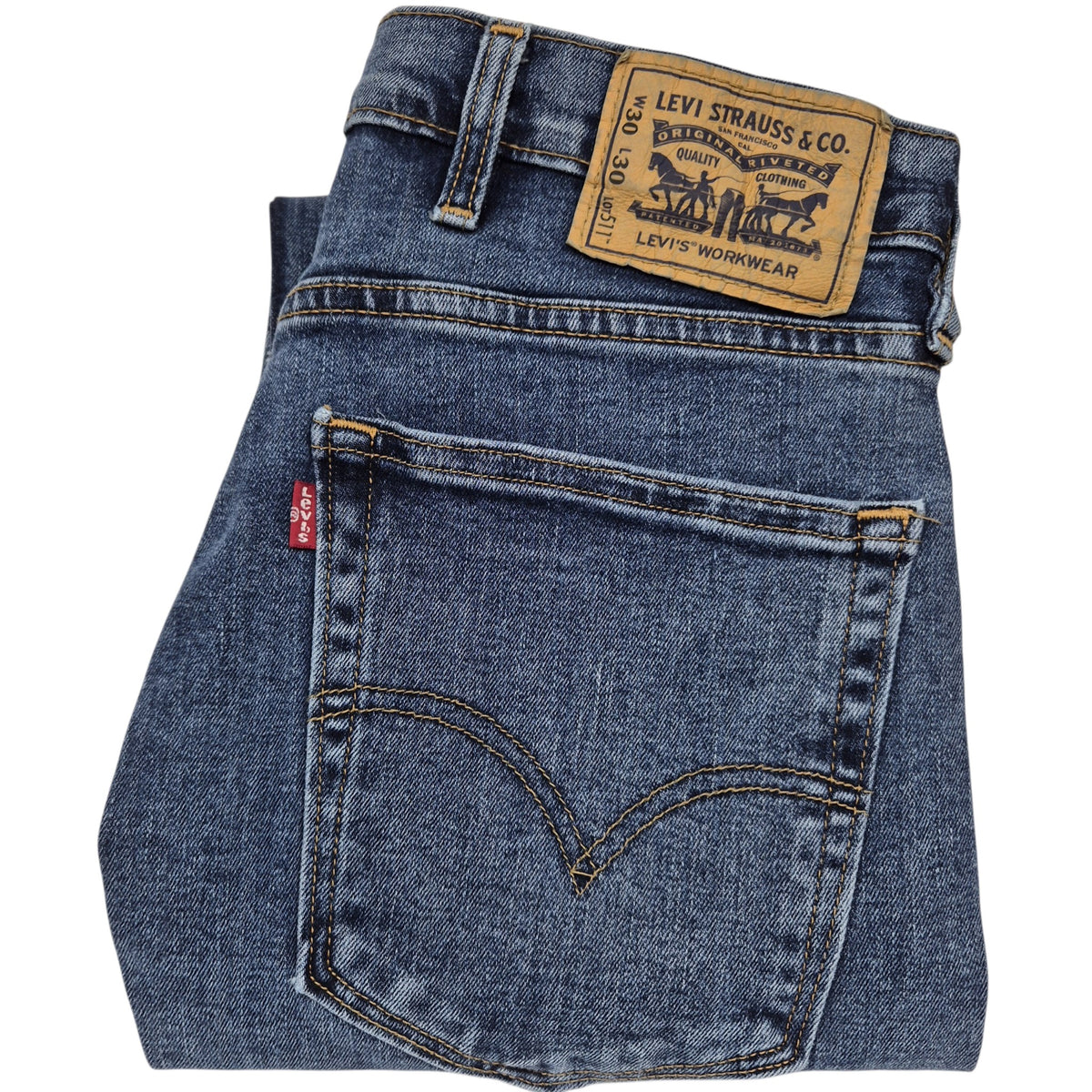Levis 511 Workwear Jeans Blue Heavy Straight Leg Denim W30