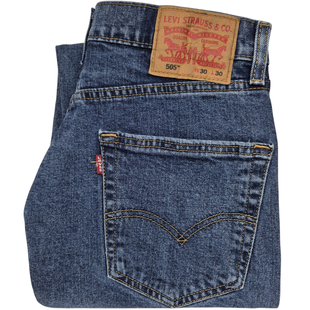 Levis 505 Jeans Dark Blue Heavy Regular Fit Denim W30