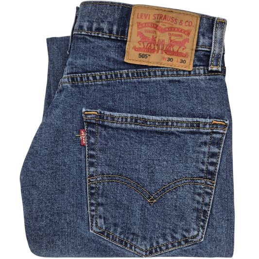 Levis 505 Jeans Dark Blue Heavy Regular Fit Denim W30