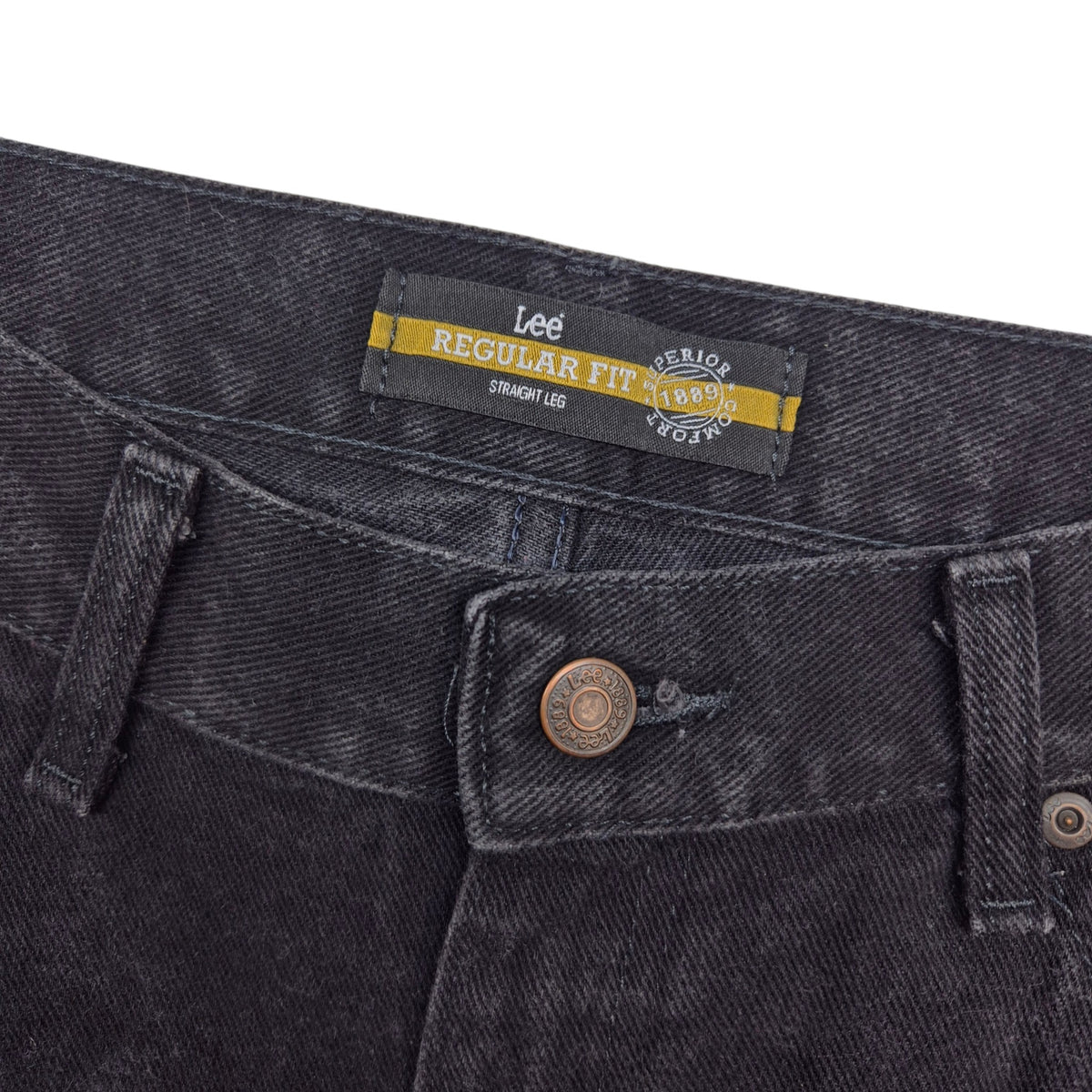 Vintage Lee Jeans Black Heavy Rigid Regular Fit Denim W38