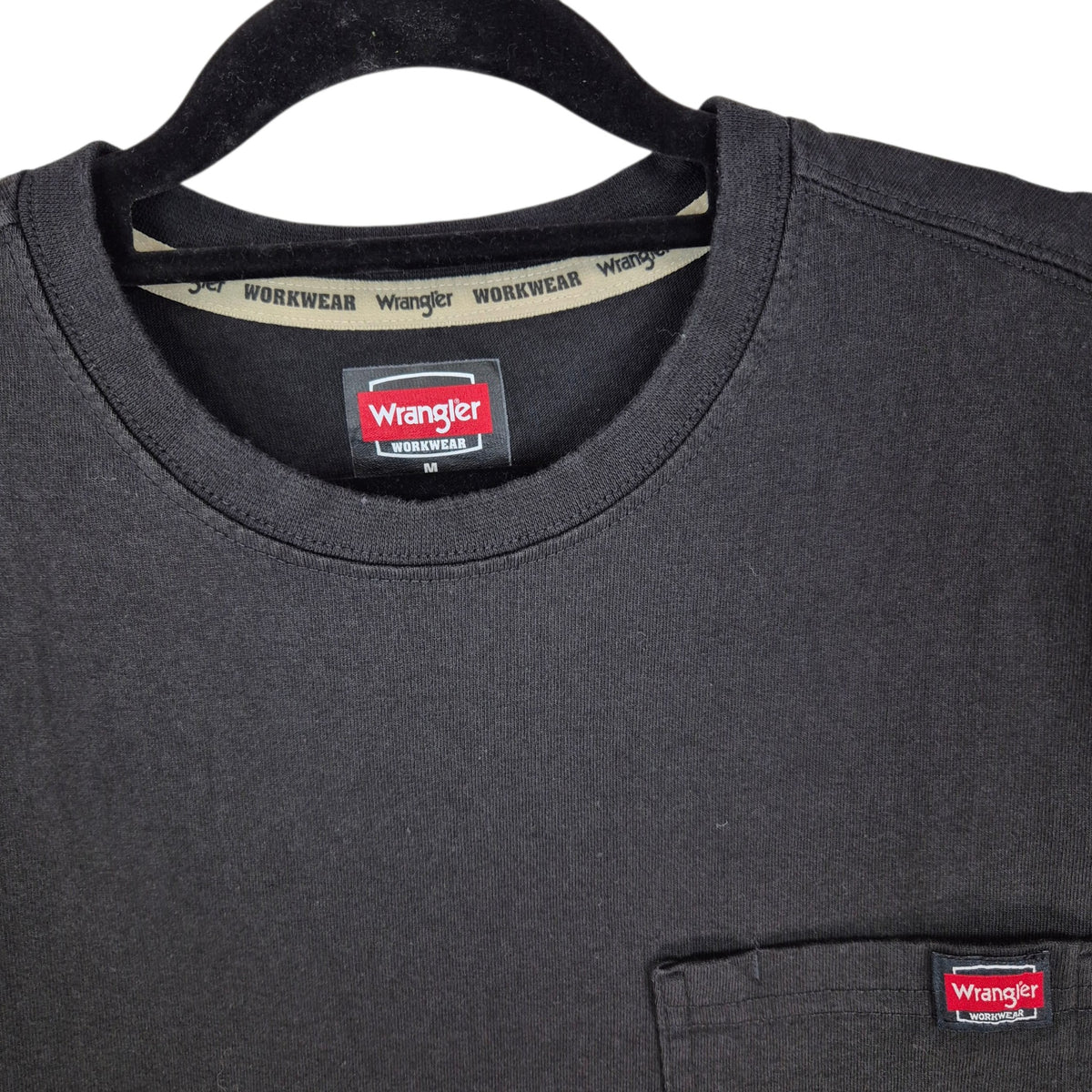 Wrangler Workwear Black Long Sleeve Tee Shirt Size M