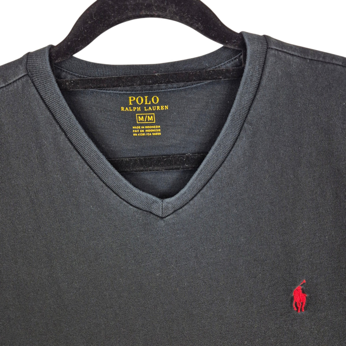 Polo Ralph Lauren Black Basic V Neck Tee Shirt Size M