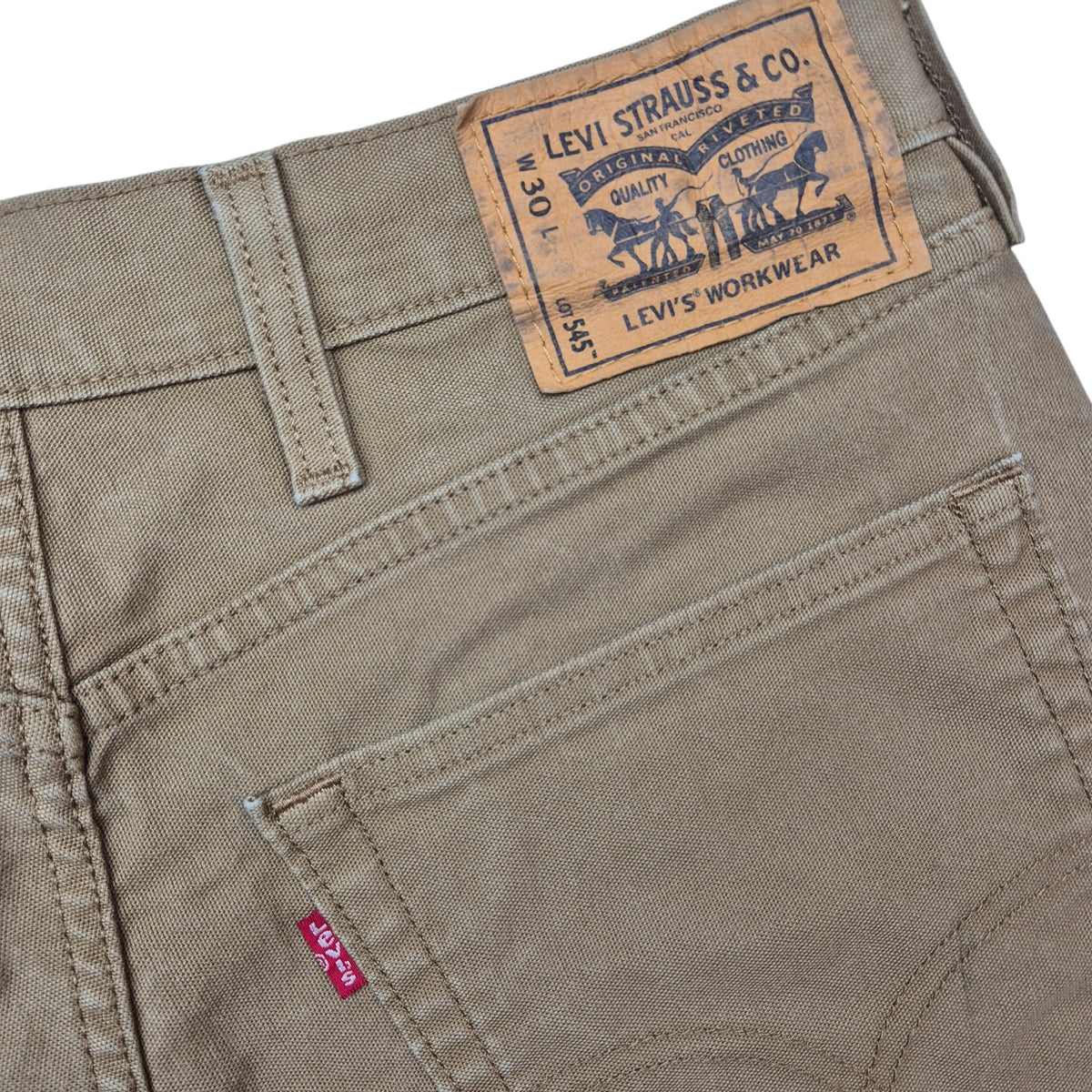 Levis Workwear Jeans Brown Heavy Denim Shorts W30