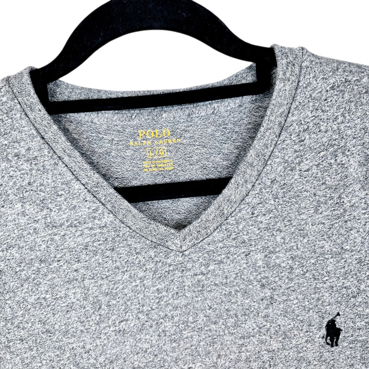 Polo Ralph Lauren Grey Basic V Neck Tee Shirt Size L