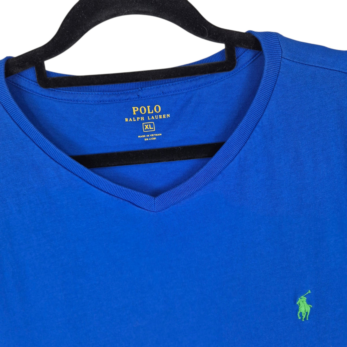 Polo Ralph Lauren Blue Basic V Neck Tee Shirt Size XL