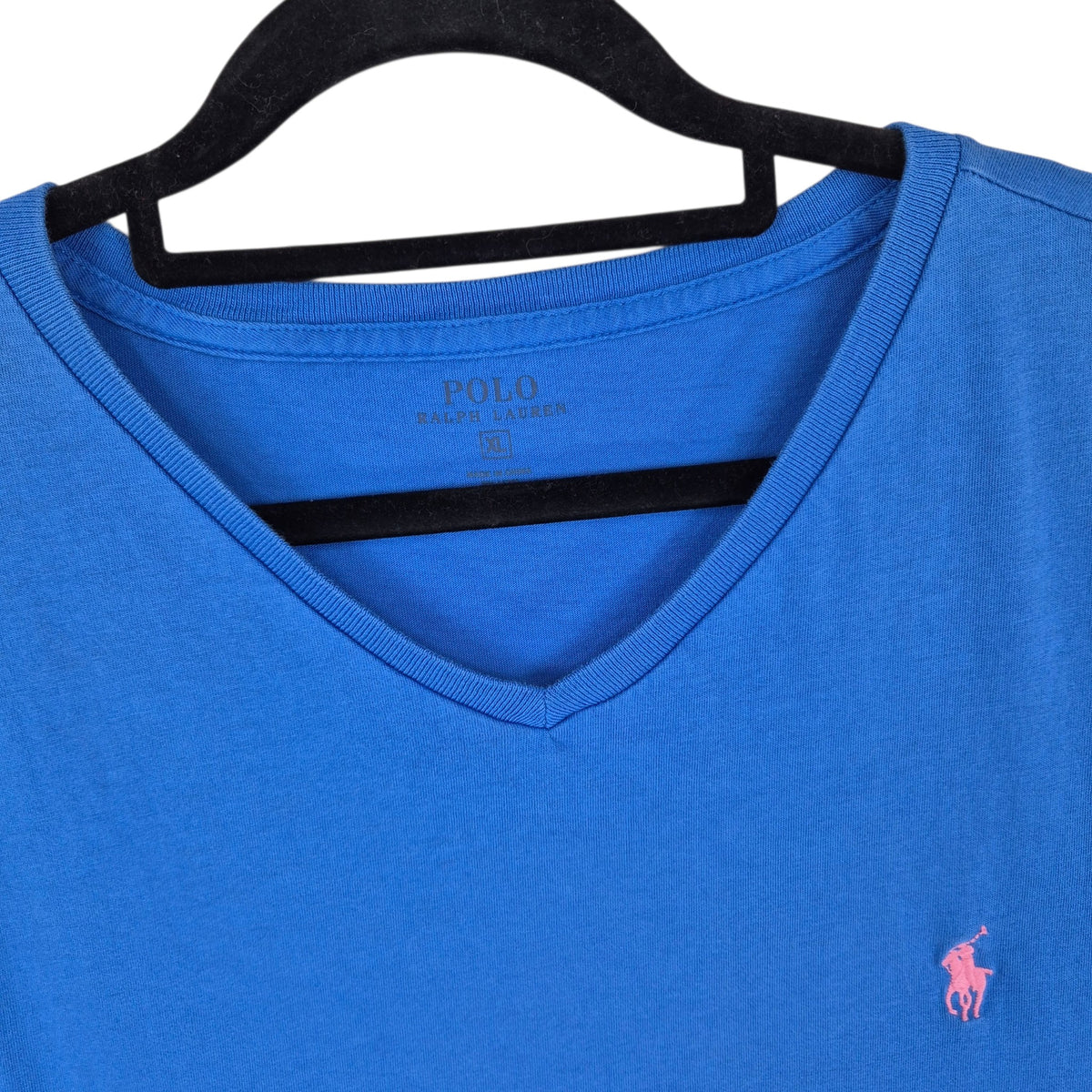 Polo Ralph Lauren Blue Basic V Neck Tee Shirt Size XL