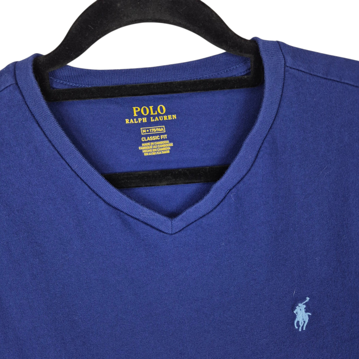 Polo Ralph Lauren Blue Basic V Neck Tee Shirt Size M