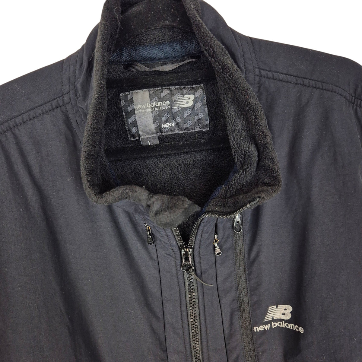 New Balance Black Fleece Zip Jumper Size L