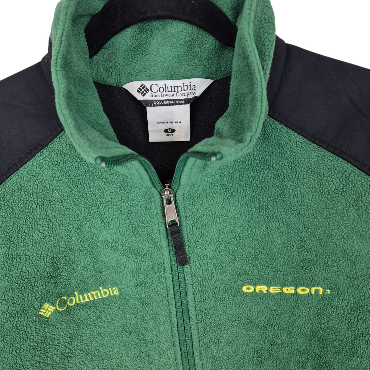 Columbia Oregon Ducks Green & Black Fleece Zip Jumper Size M