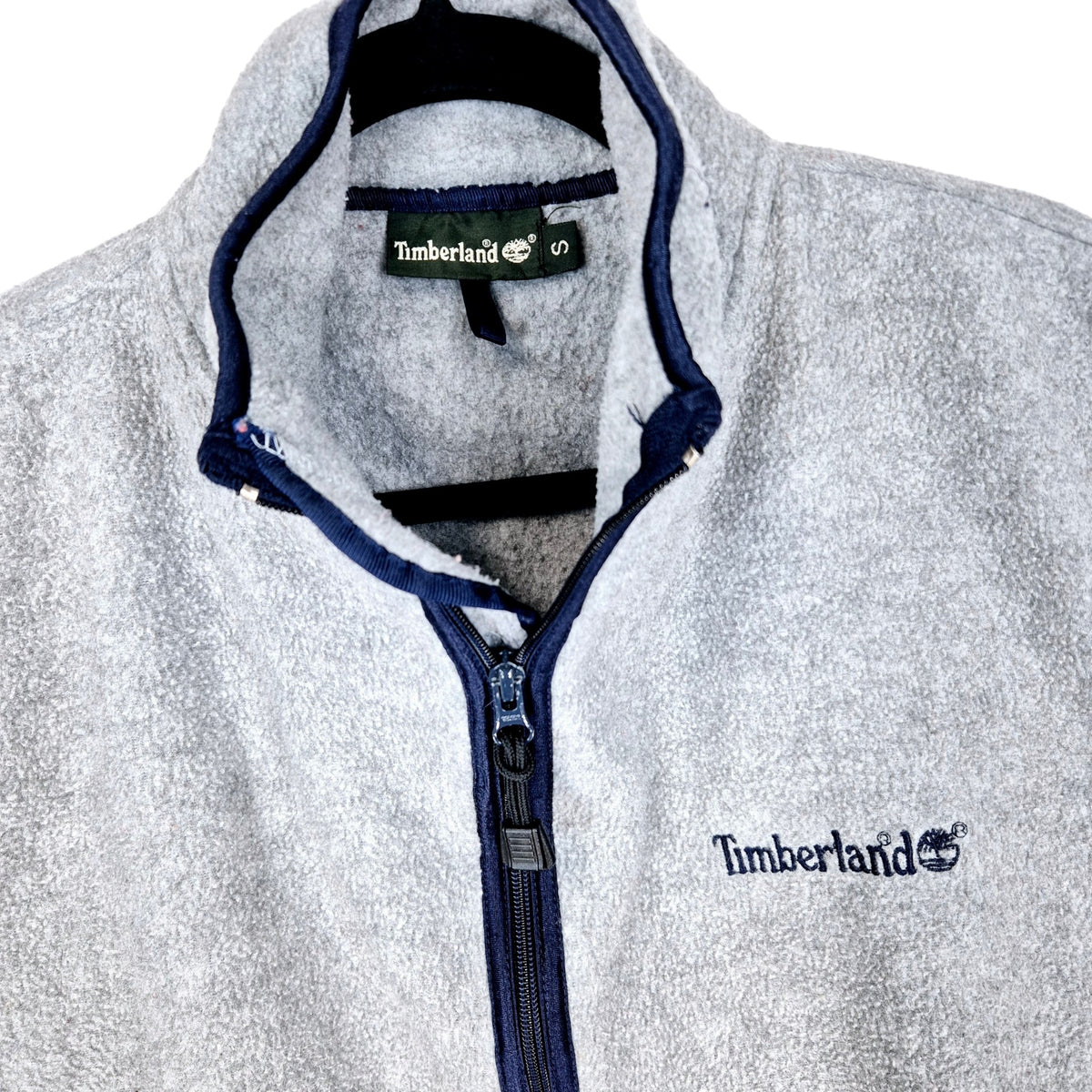 Vintage Timberland 90's Light Grey Fleece Vest Size S