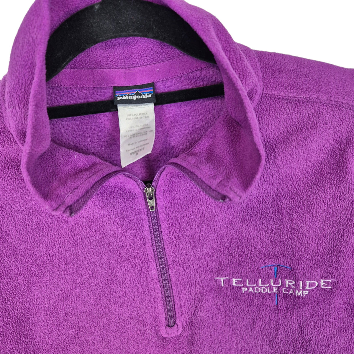 Patagonia Womens Purple Light Quarter Zip Fleece Jumper Size M