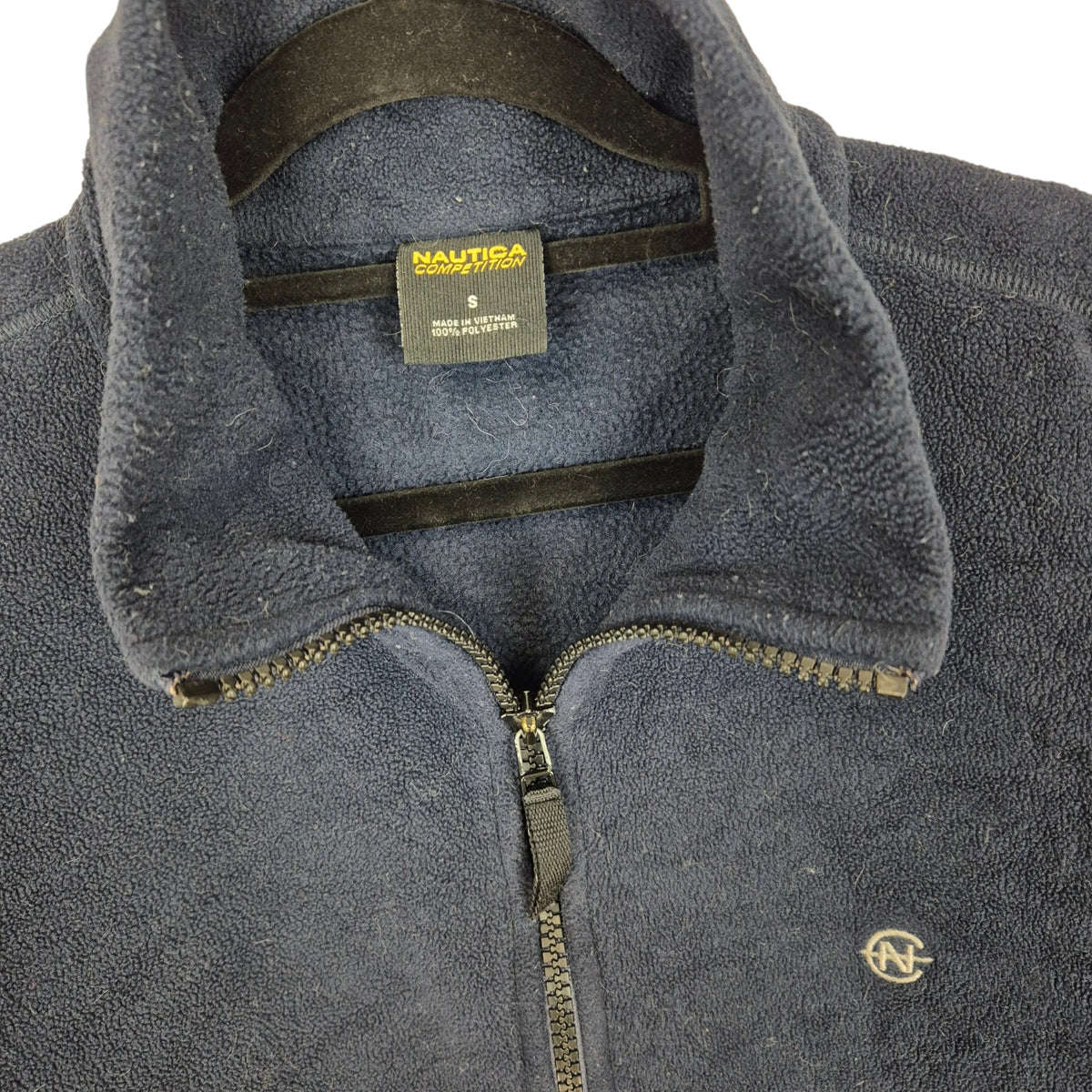 Vintage Nautica Competition 90's Dark Blue Fleece Zip Jumper Size S