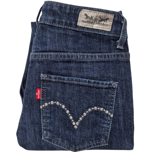 Levis Jeans Womens Dark Blue Mid Rise Skinny Denim W26