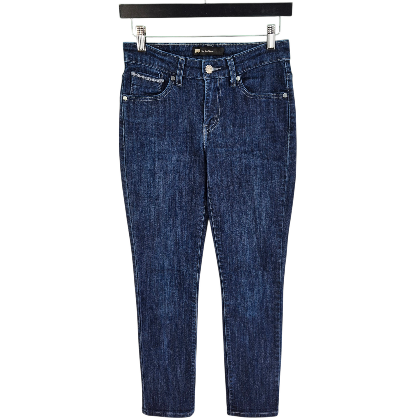 Levis Jeans Womens Dark Blue Mid Rise Skinny Denim W26