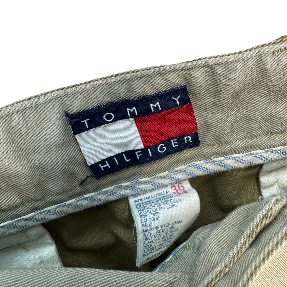 Vintage Tommy Hilfiger 90's Light Brown Tapered Leg Chino Pants W35