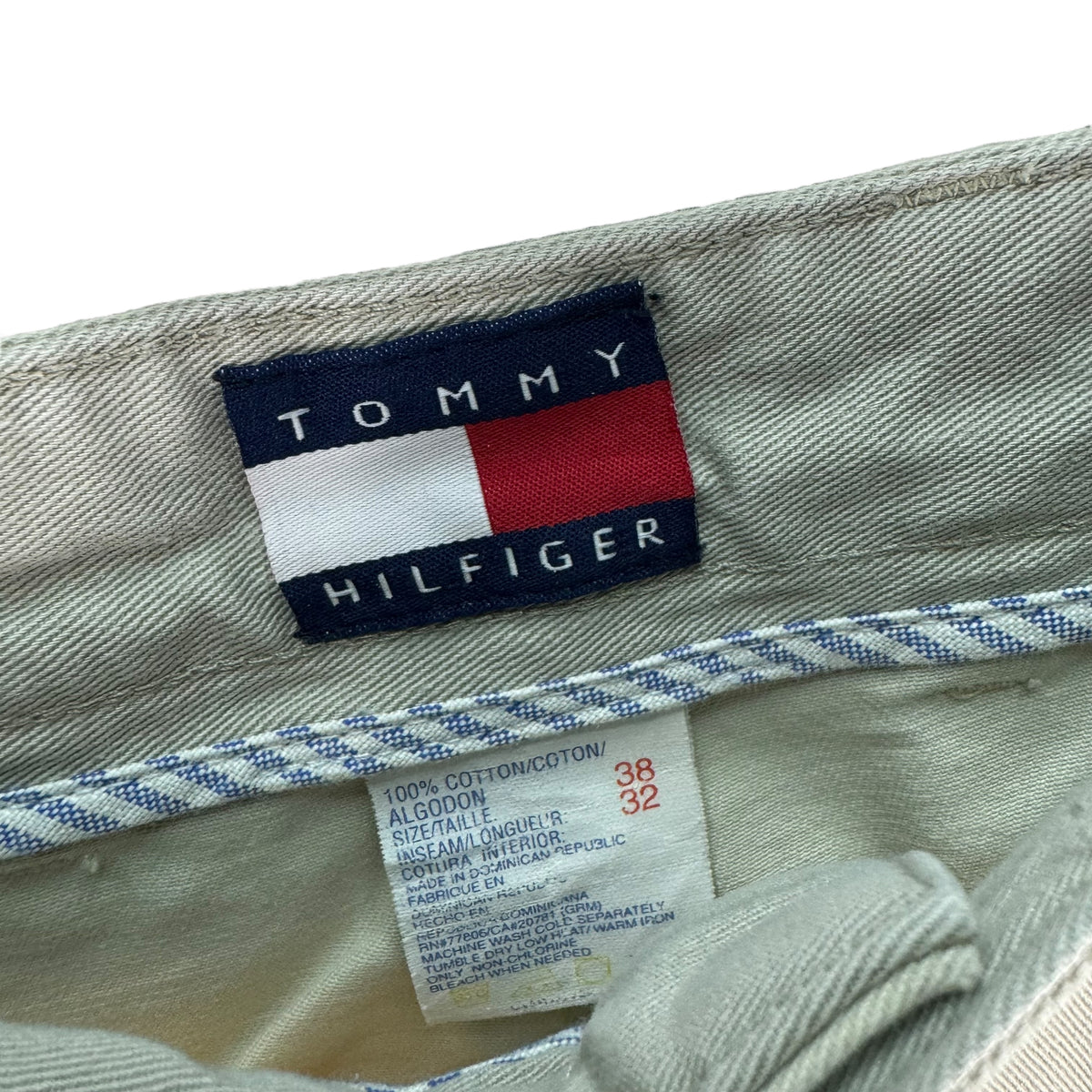 Vintage Tommy Hilfiger 90's Cream White Tapered Leg Chino Pants W38