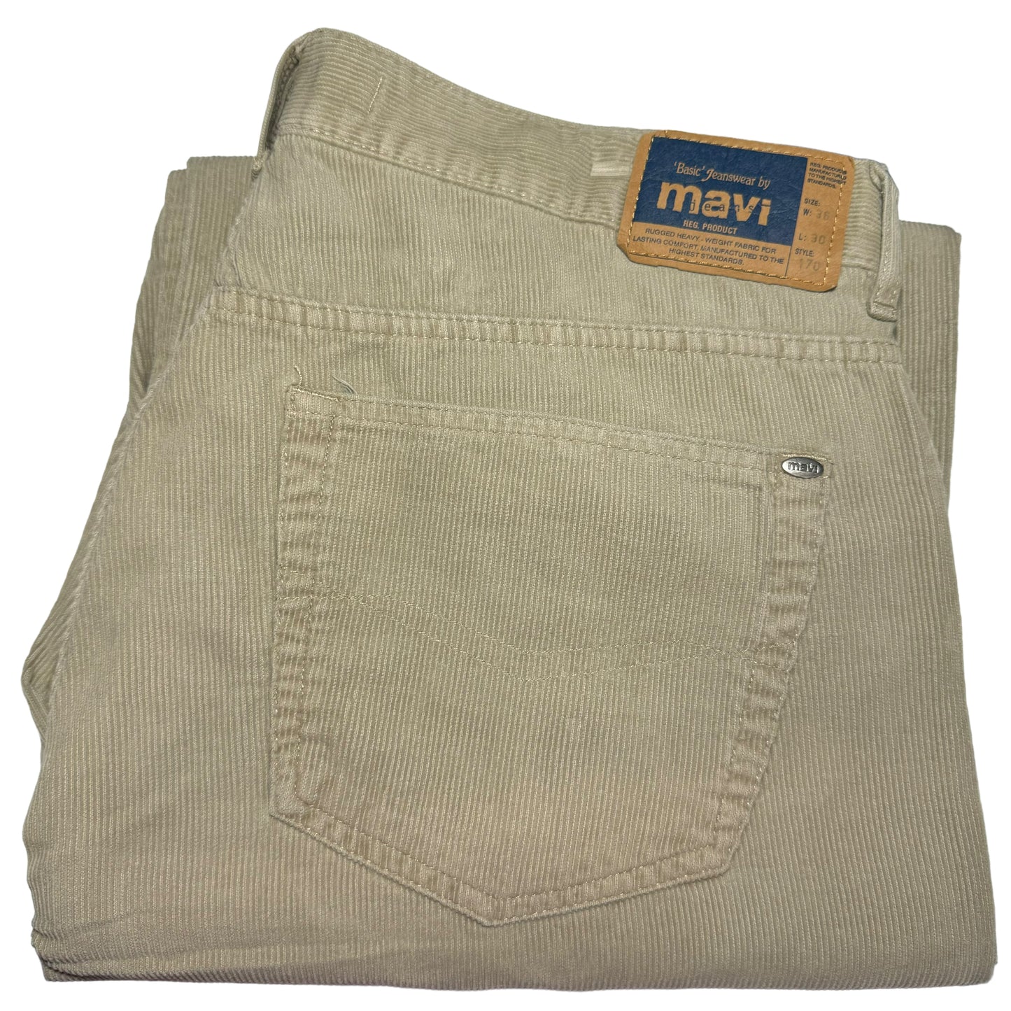 Mavi Jeans Light Brown Regular Straight Leg Corduroy Denim Jeans W37