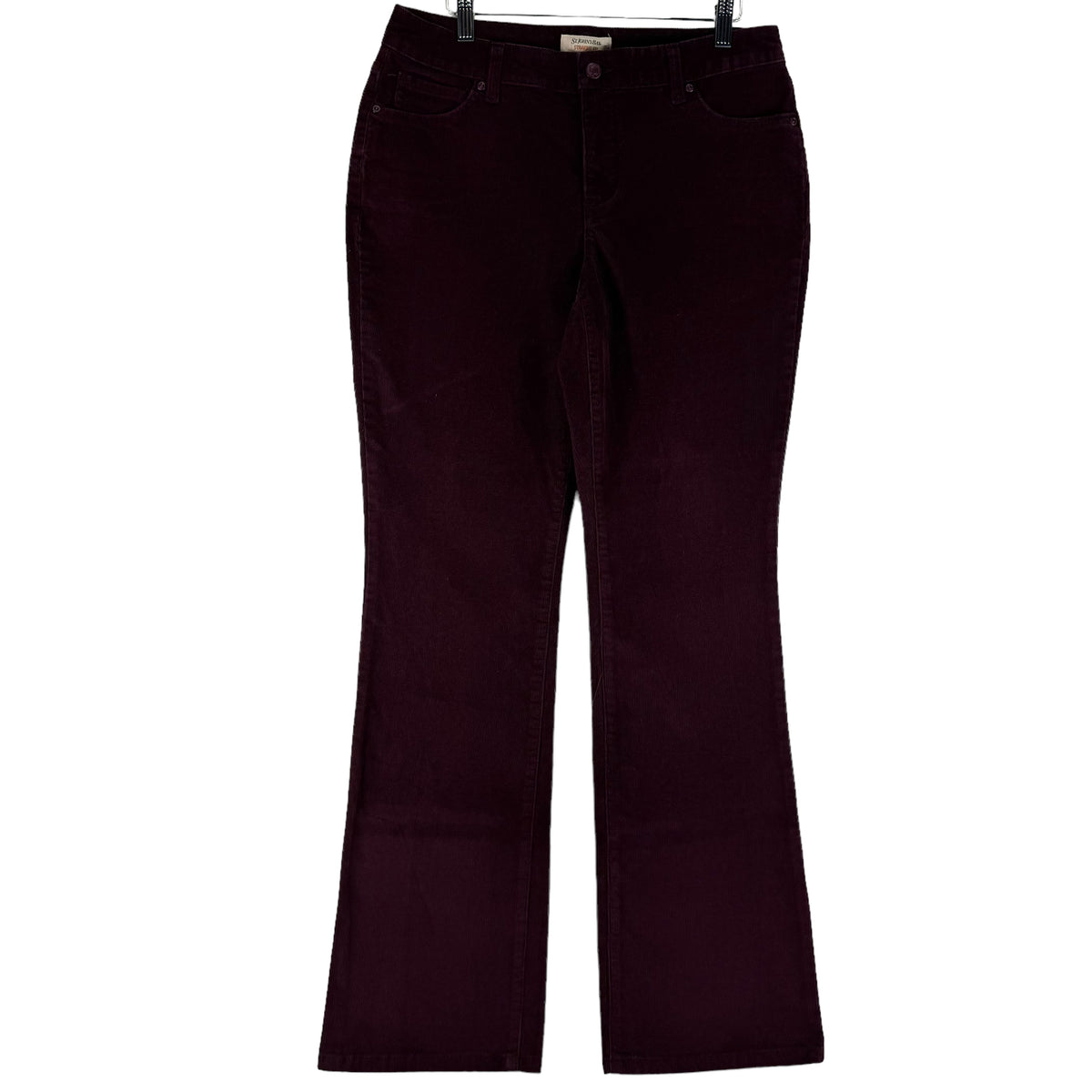 St Johns Bay Womens Maroon Brown Bootcut Corduroy Denim Jeans W32