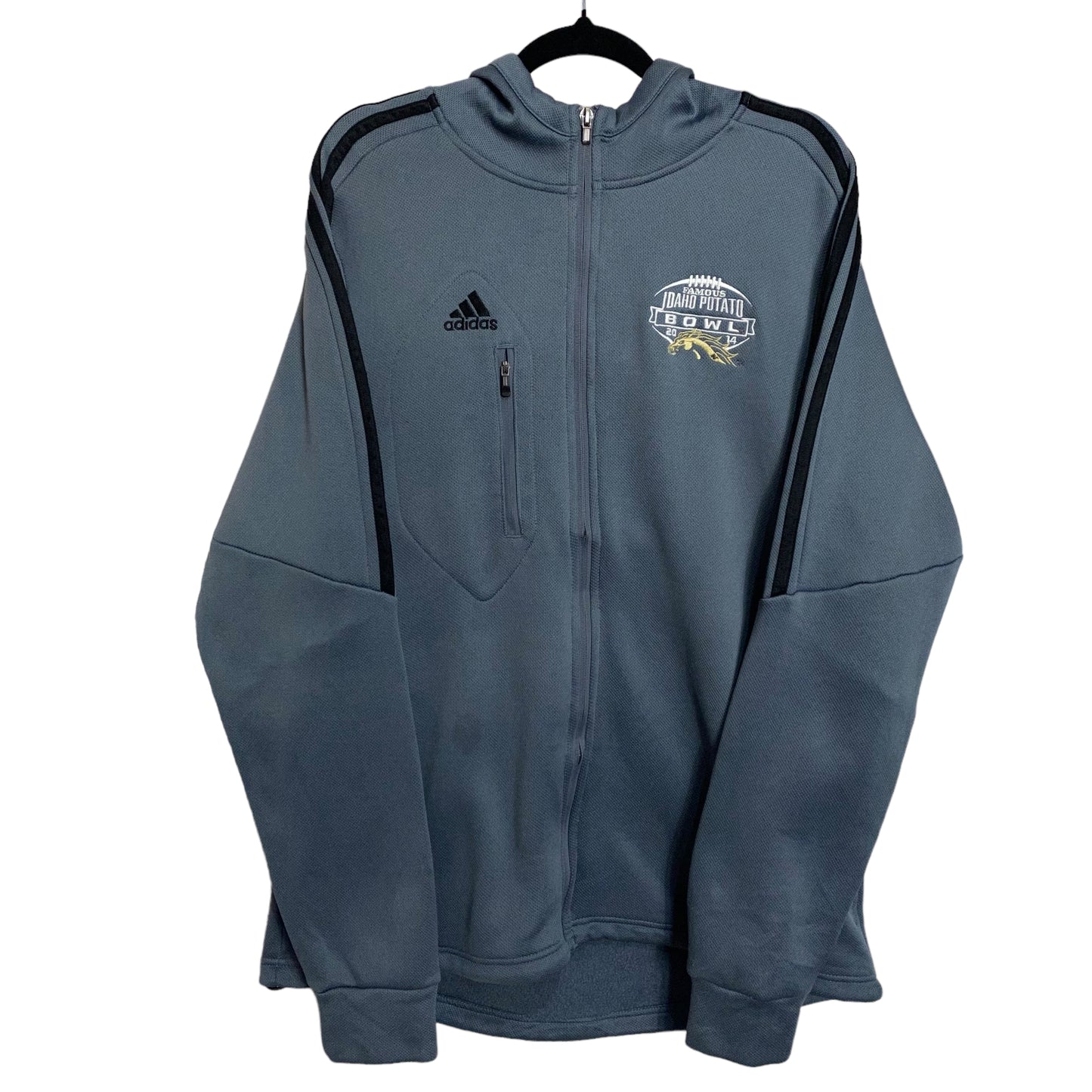 Adidas Idaho Potato Bowl Grey Full Zip Hooded Track Top Sport Jacket Size M