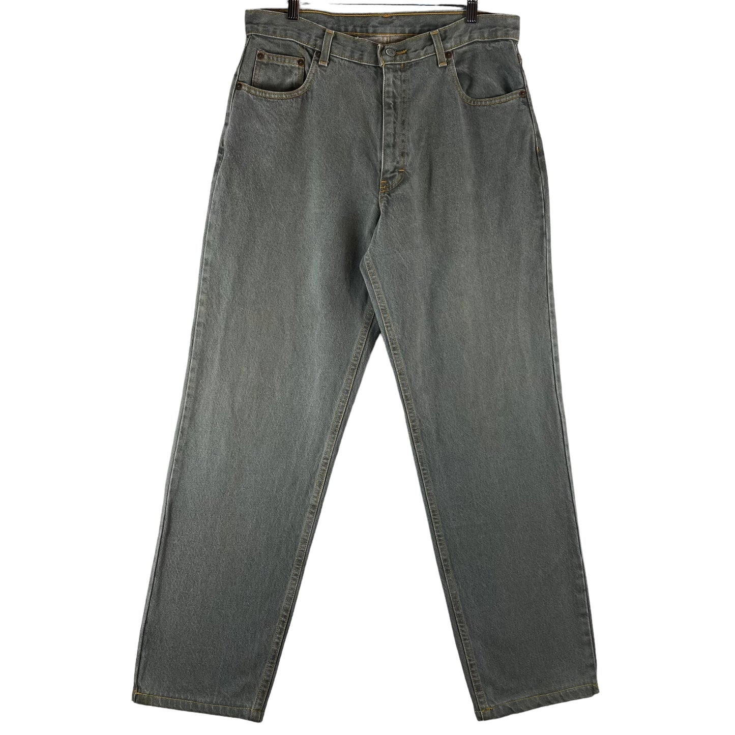 Vintage Calvin Klein Jeans 90's Grey Heavy Rigid USA Made Denim Bottoms W34