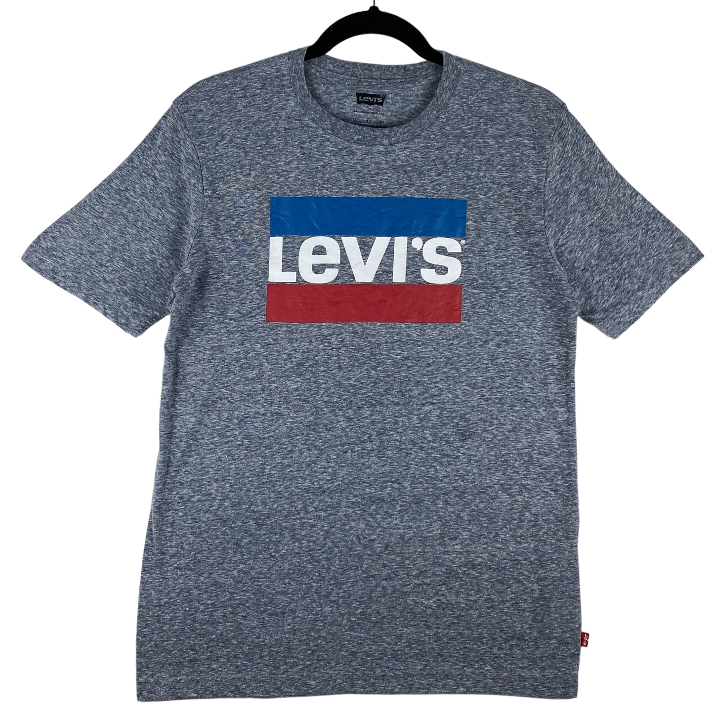 Levis Grey Marl Monogram Cotton Tee Shirt Junior's XL
