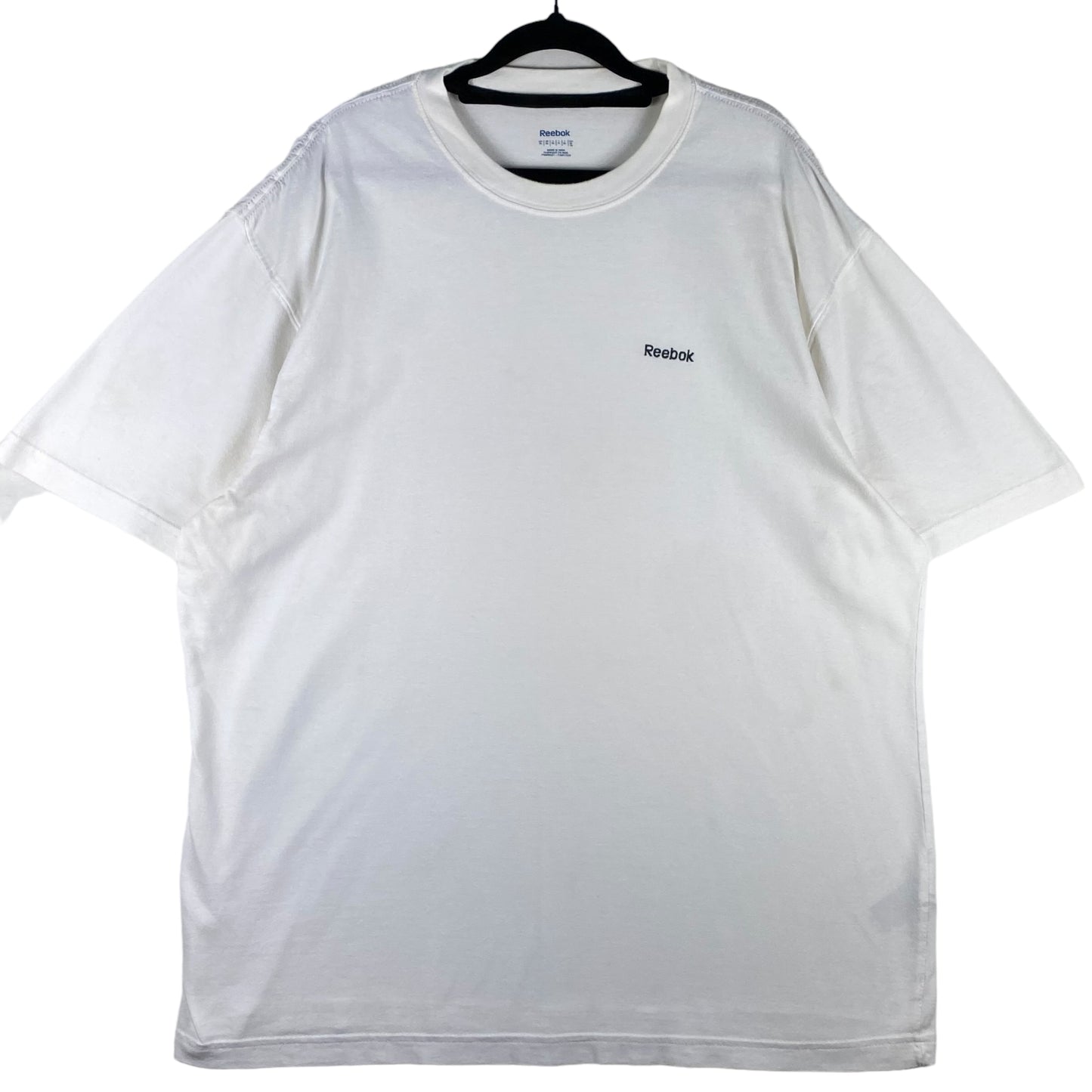 Reebok White Basic Embroidered Cotton Tee Shirt Size XL