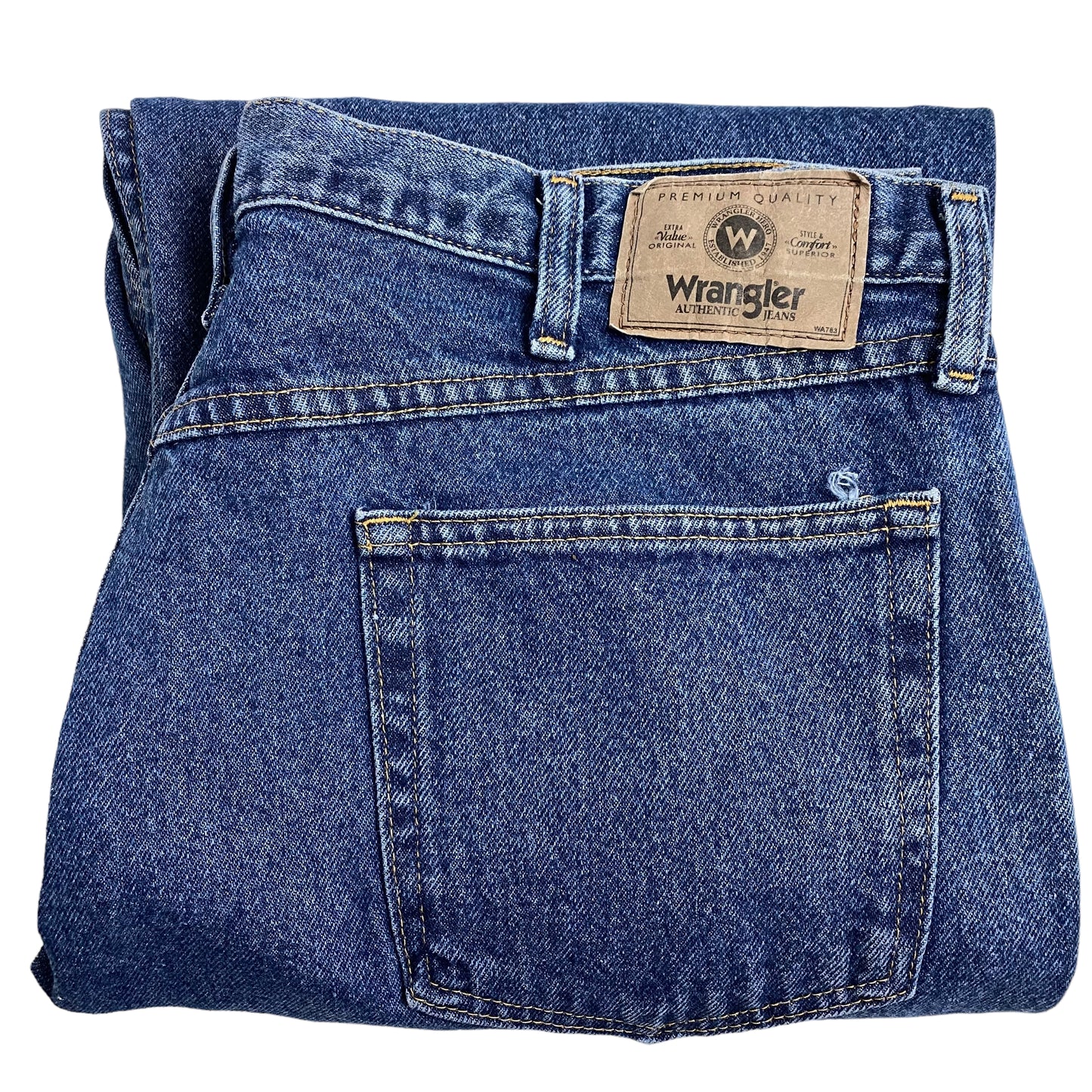 Wrangler Jeans Dark Blue Regular Fit Denim Pant Bottoms W38