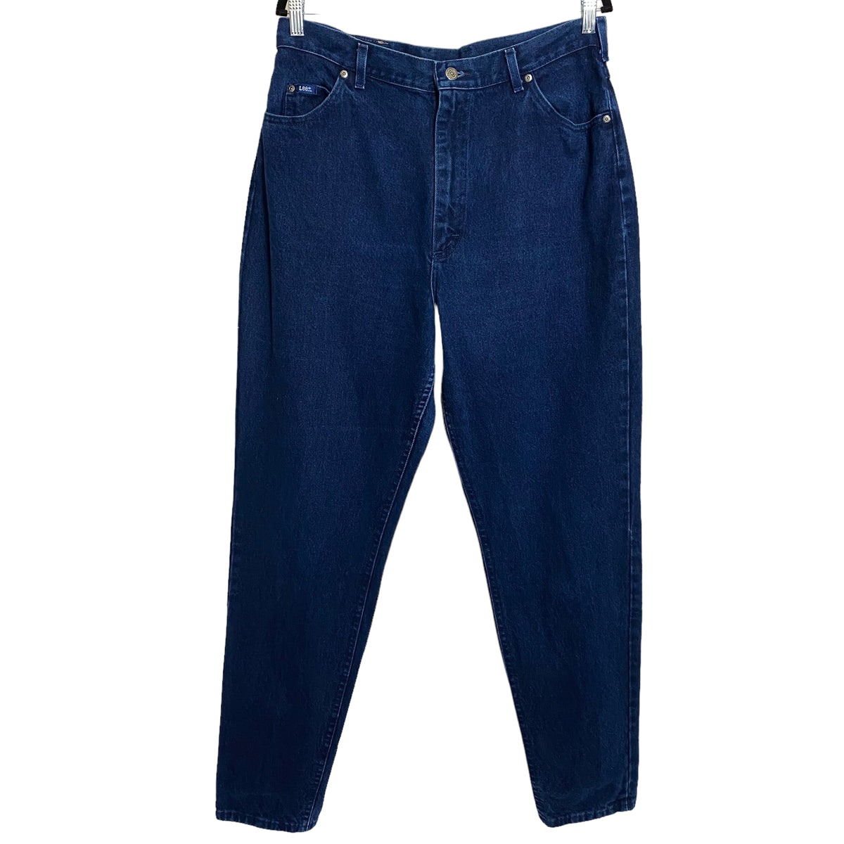 Vintage Lee Jeans 80's Dark Blue Low Rise Tapered USA Made Denim Bottoms W35