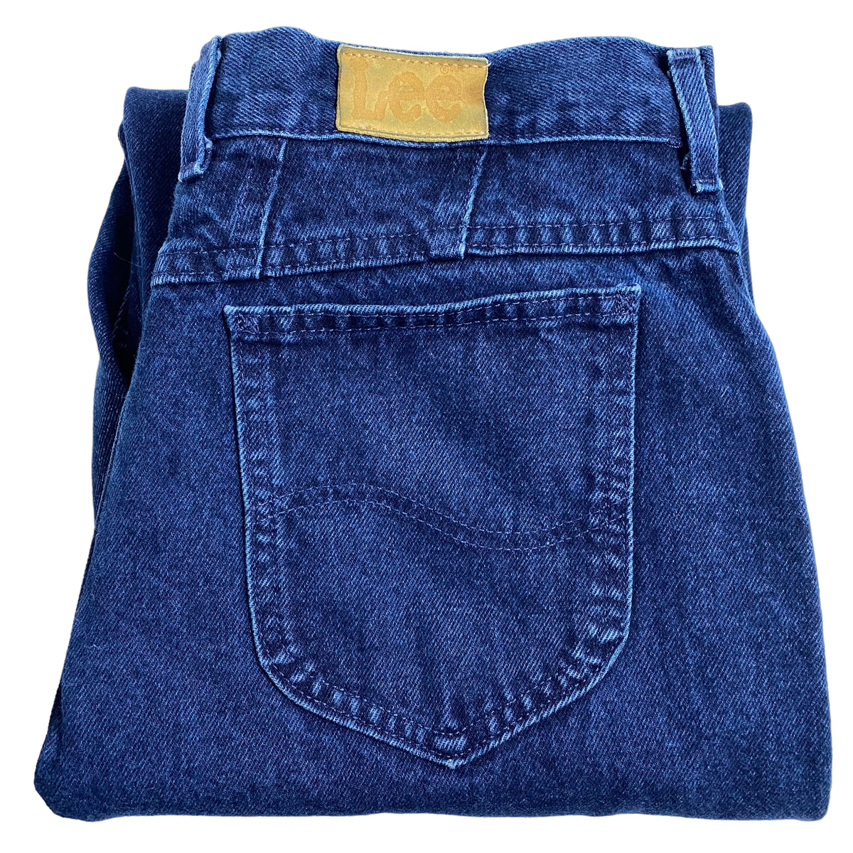 Vintage Lee Jeans 80's Dark Blue Low Rise Tapered USA Made Denim Bottoms W35