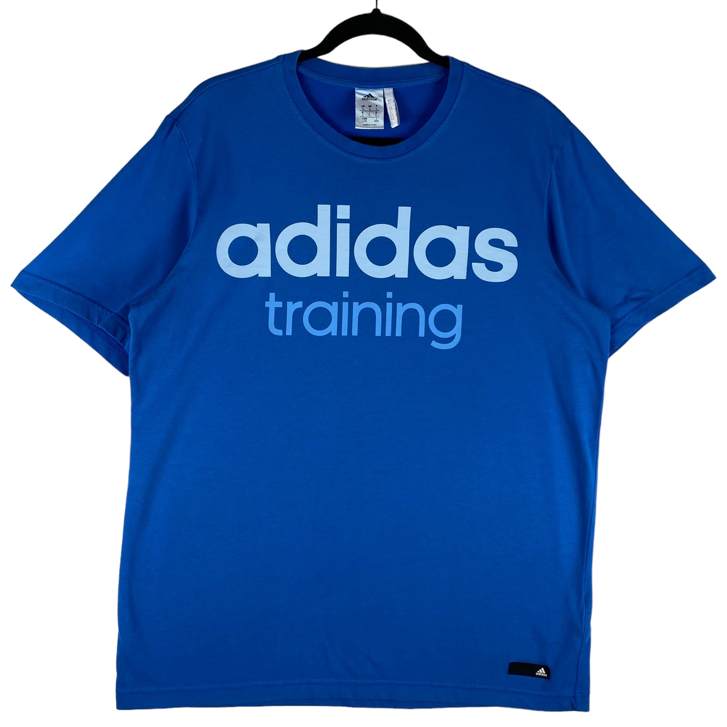 Adidas Training Blue Cotton Tee Shirt Size L