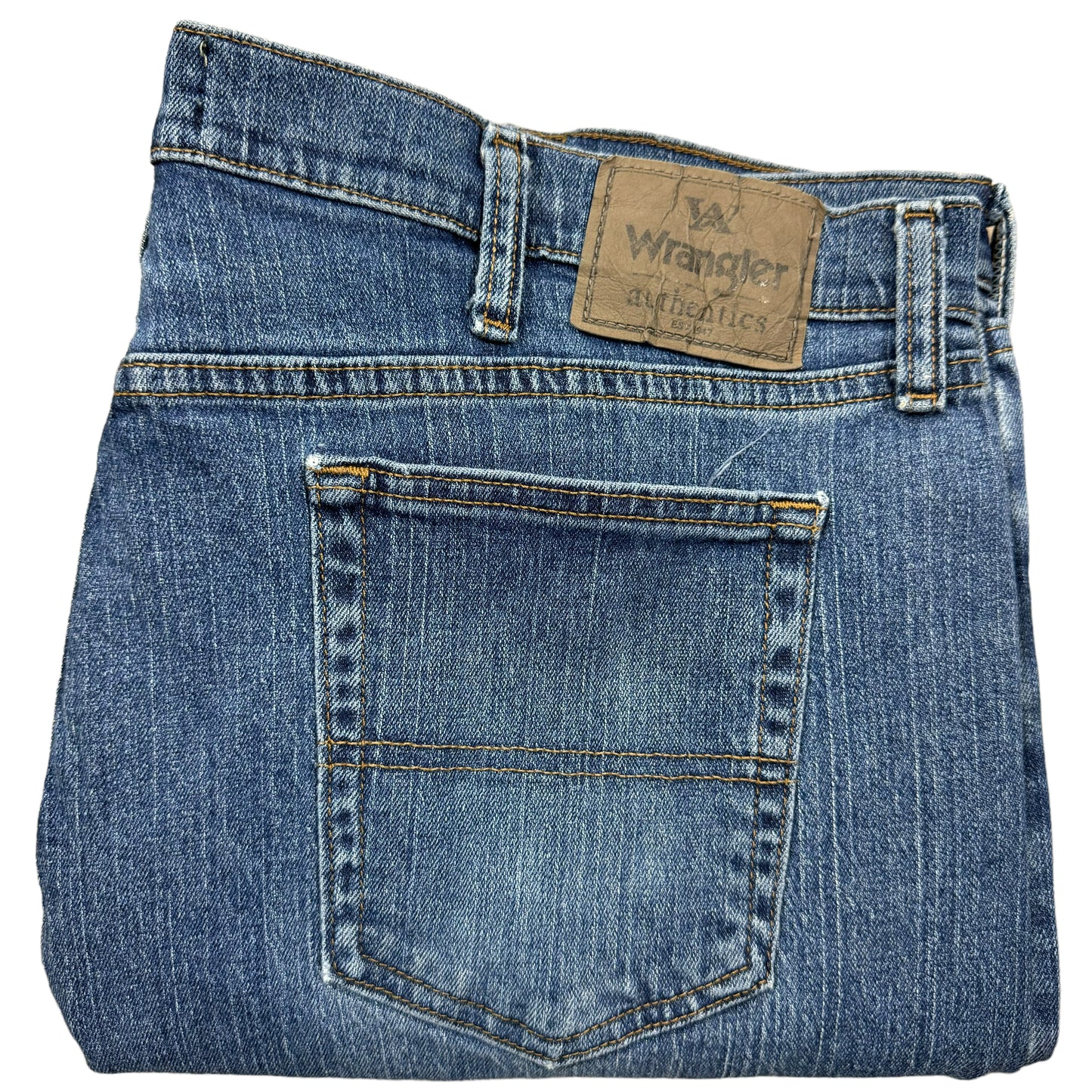 Vintage Wrangler Jeans 2000's Dark Blue Straight Leg Stretch Denim W40