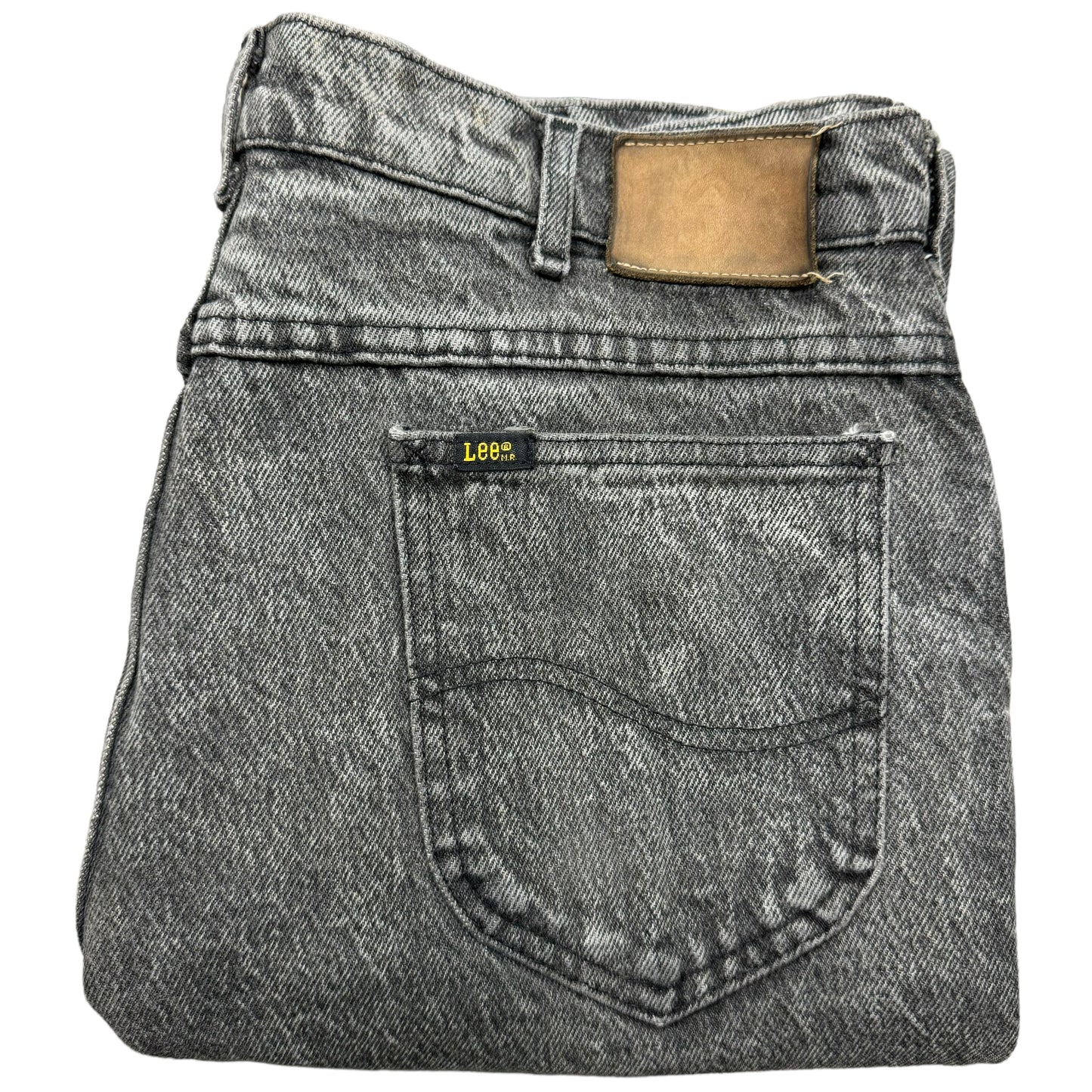 Vintage Lee Jeans 80's Acid Grey Union USA Made Rigid Denim Bottoms W35