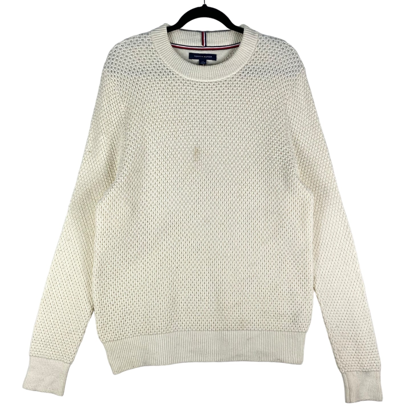 Tommy Hilfiger White Slim Knit Sweater Size L