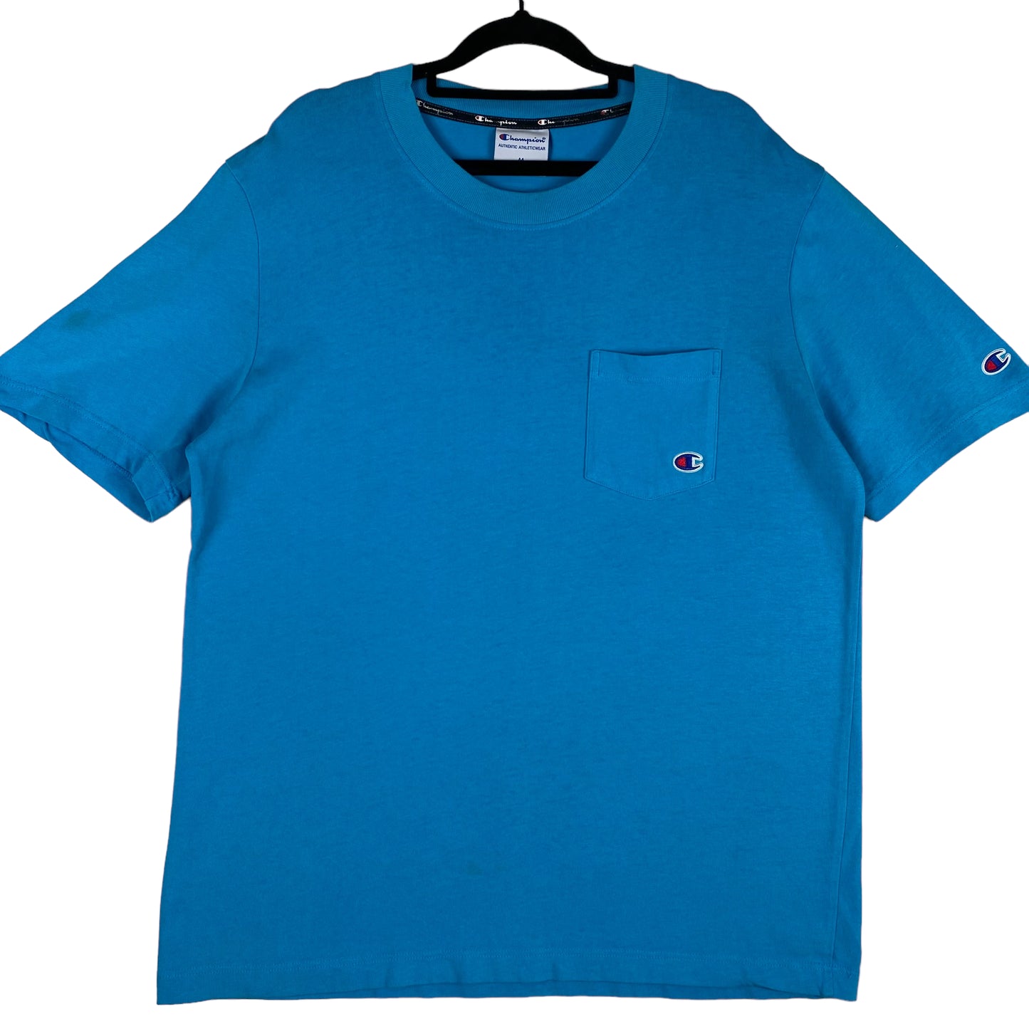 Champion Blue Basic Pocket Cotton Tee Shirt Size M
