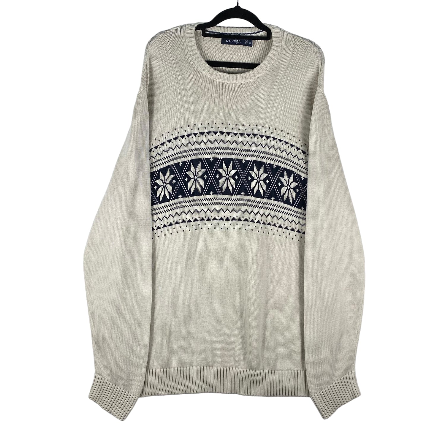 Nautica Cream White Knit Sweater Size XL
