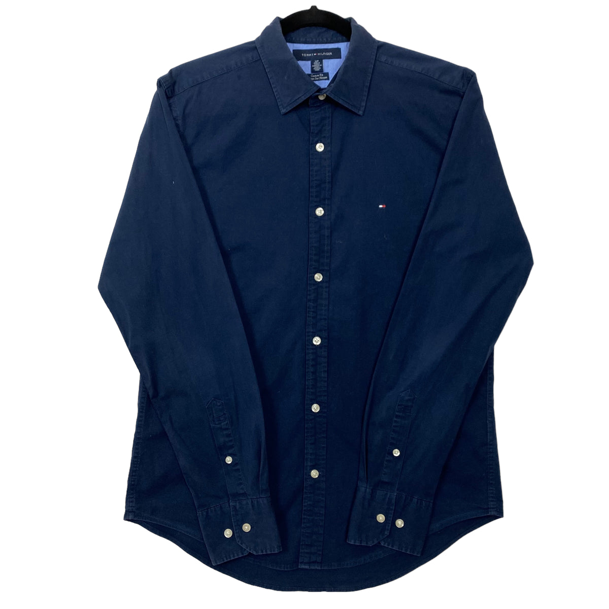 Tommy Hilfiger Dark Blue Custom Fit Long Sleeve Dress Shirt Size S