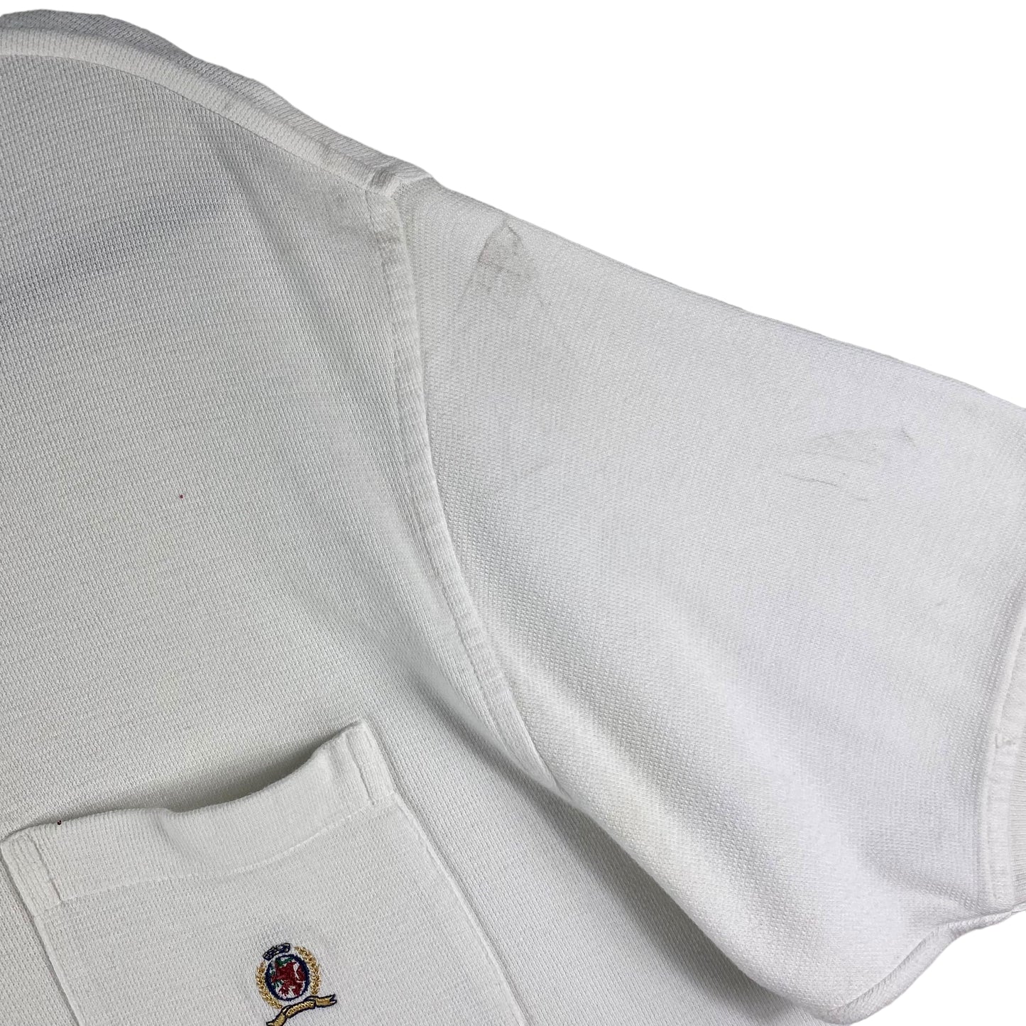 Vintage Tommy Hilfiger 90's White Oversized Cotton Polo Shirt Size S