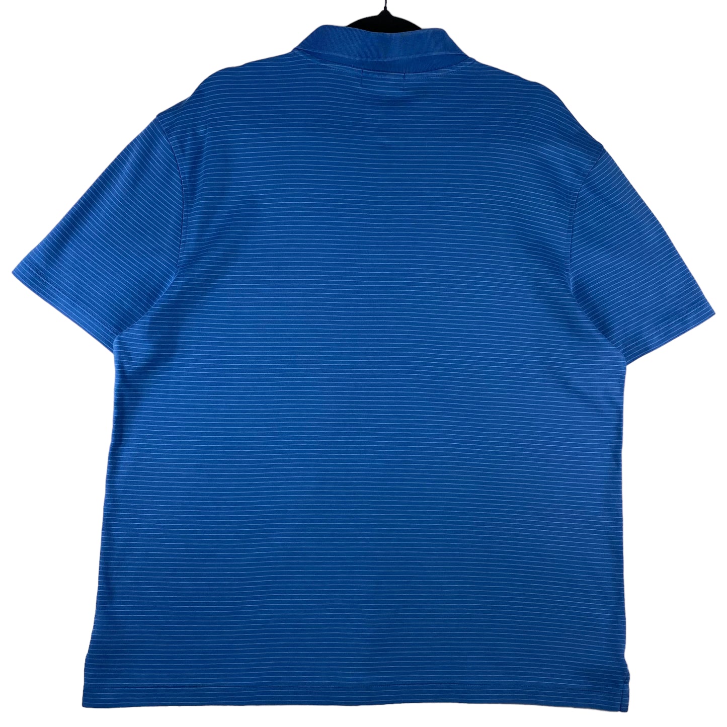 Calvin Klein Blue Striped Stretch Cotton Polo Shirt Size L