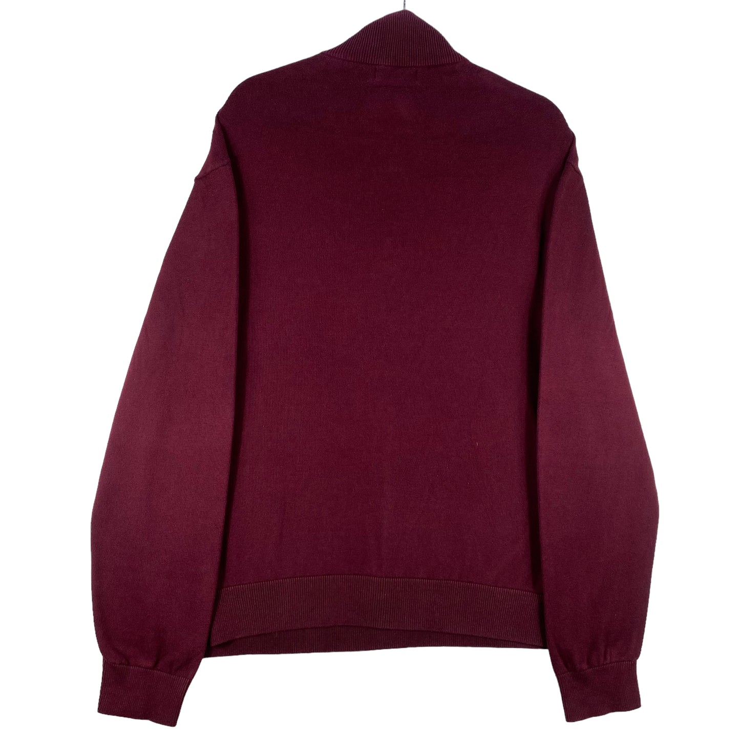 Nautica Maroon Brown Quarter Zip Knit Sweater Size XL