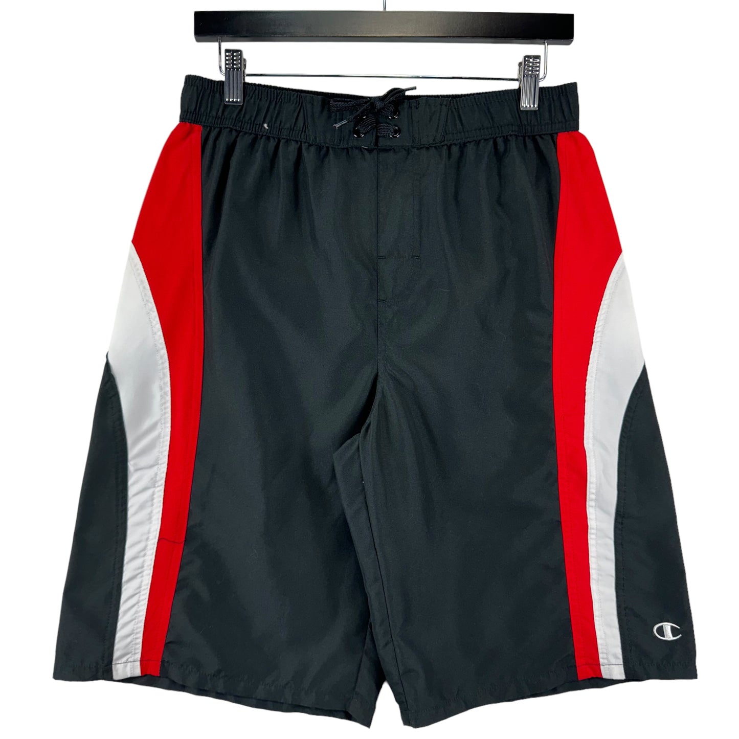 Champion Black White & Red Slim Beach Swim Shorts Size XL