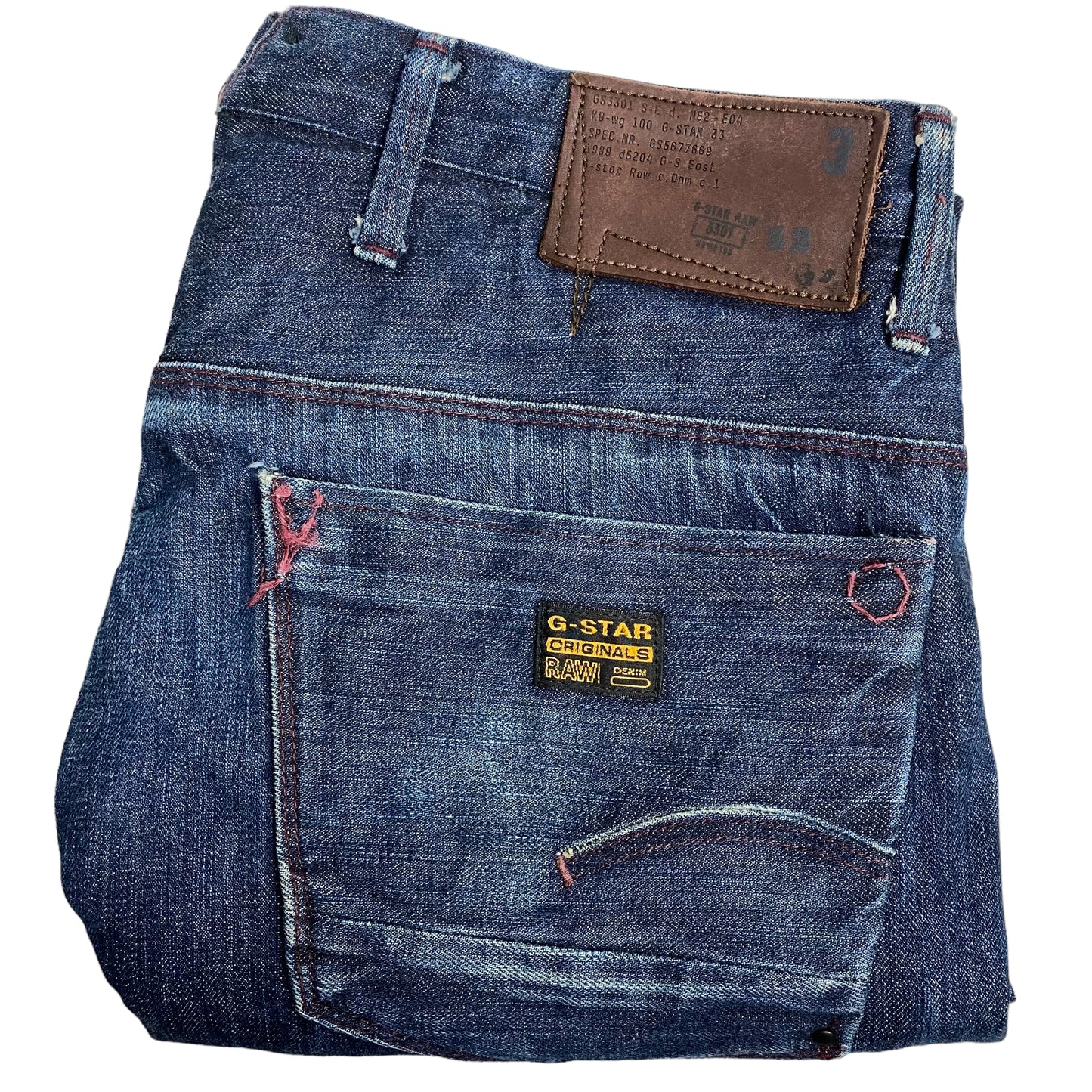 G Star Raw Jeans Dark Blue Regular Straight Denim Pant Bottoms W33