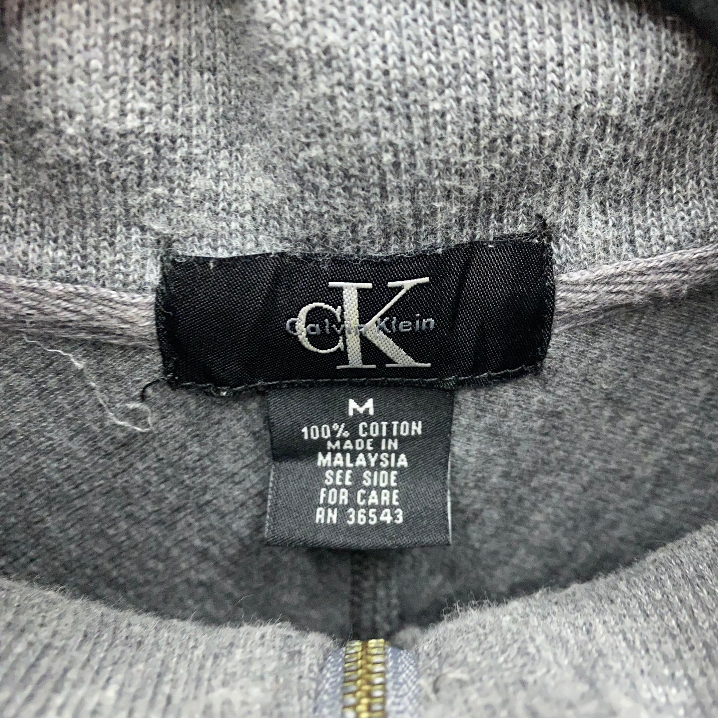 Vintage Calvin Klein 2000's Grey Quarter Zip Knit Sweater Size M