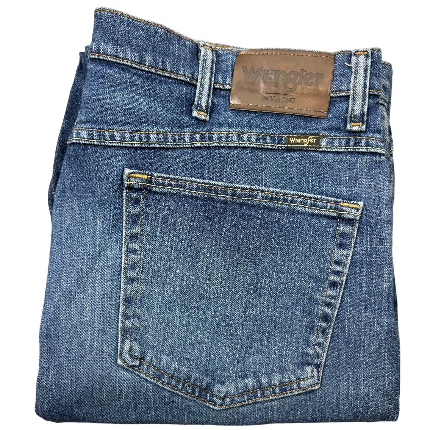 Vintage Wrangler Jeans 2000's Blue Relaxed Fit Straight Leg Stretch Denim W38
