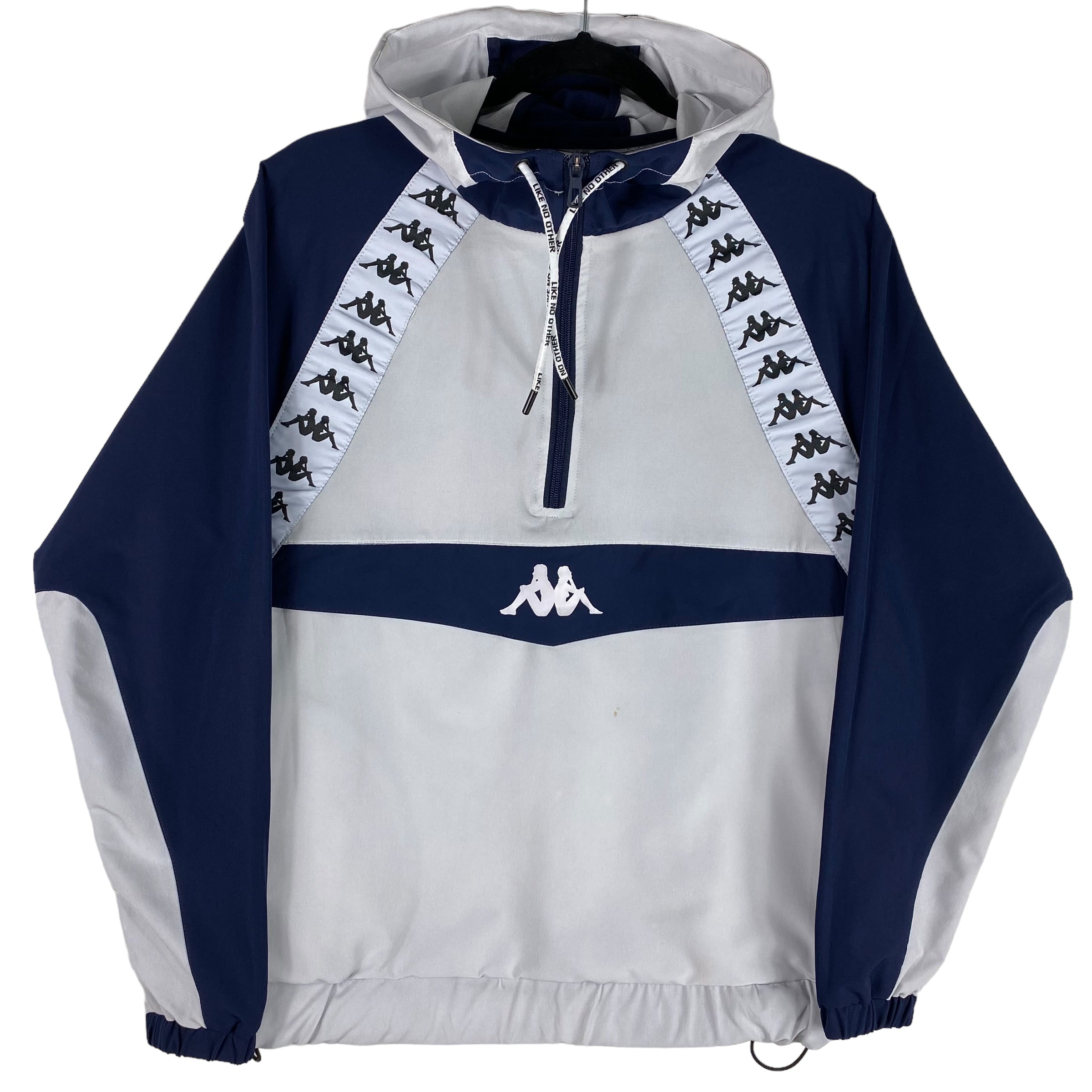 Kappa White Dark Blue Lightweight Pullover Spray Hoodie Size XS 55exchange