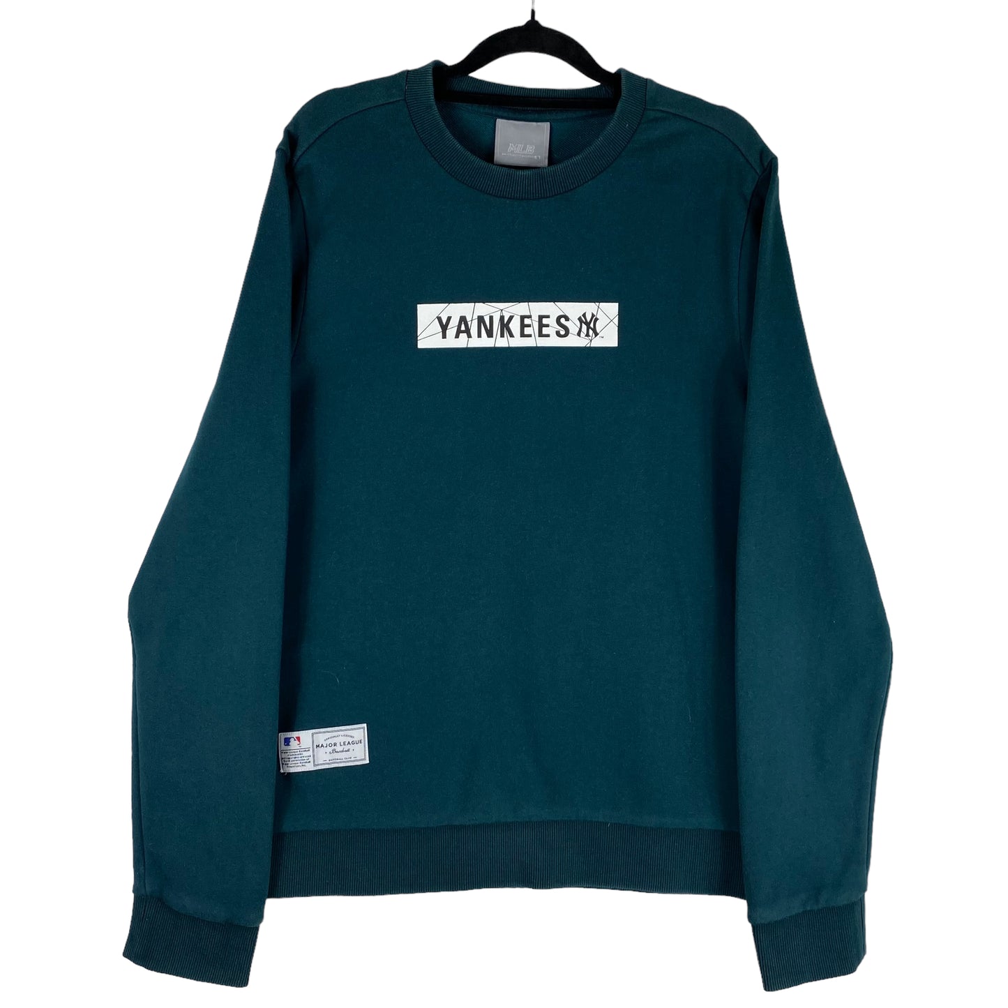 MLB New York Yankees Dark Green Slim Crewneck Pullover Sweater Size M