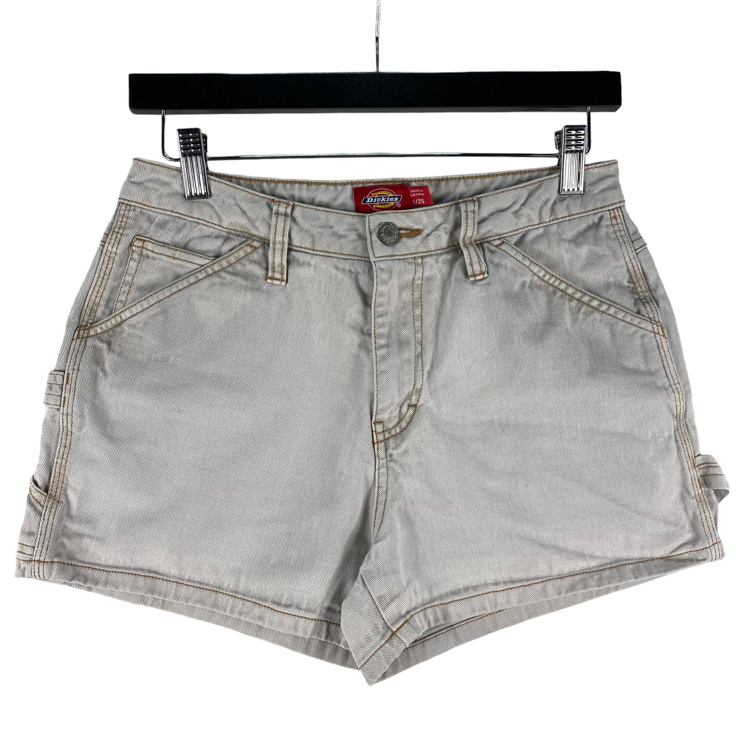 Dickies Womens Light Grey High Cut Carpenter Denim Shorts W26