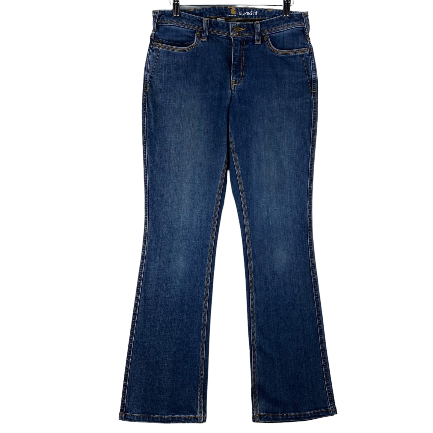 Carhartt Jeans Womens Dark Blue Stretch Bootcut Denim Bottoms W30